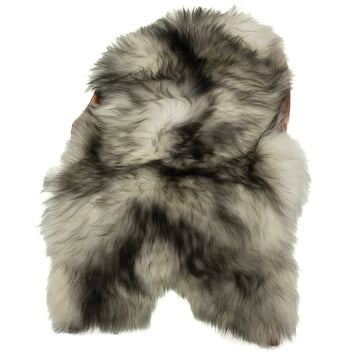 White w Black Dyed Tips Icelandic Sheepskin
