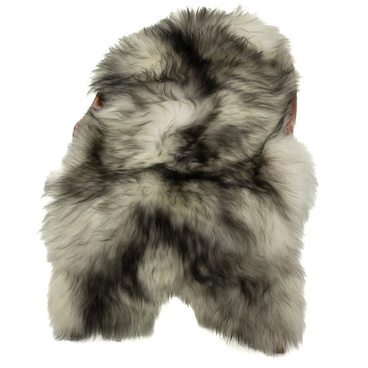 White w Black Dyed Tips Icelandic Sheepskin
