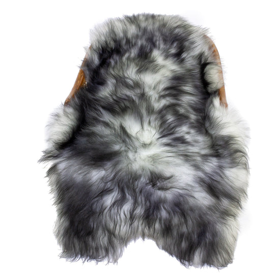 White w Black Dyed Tips Icelandic Sheepskin