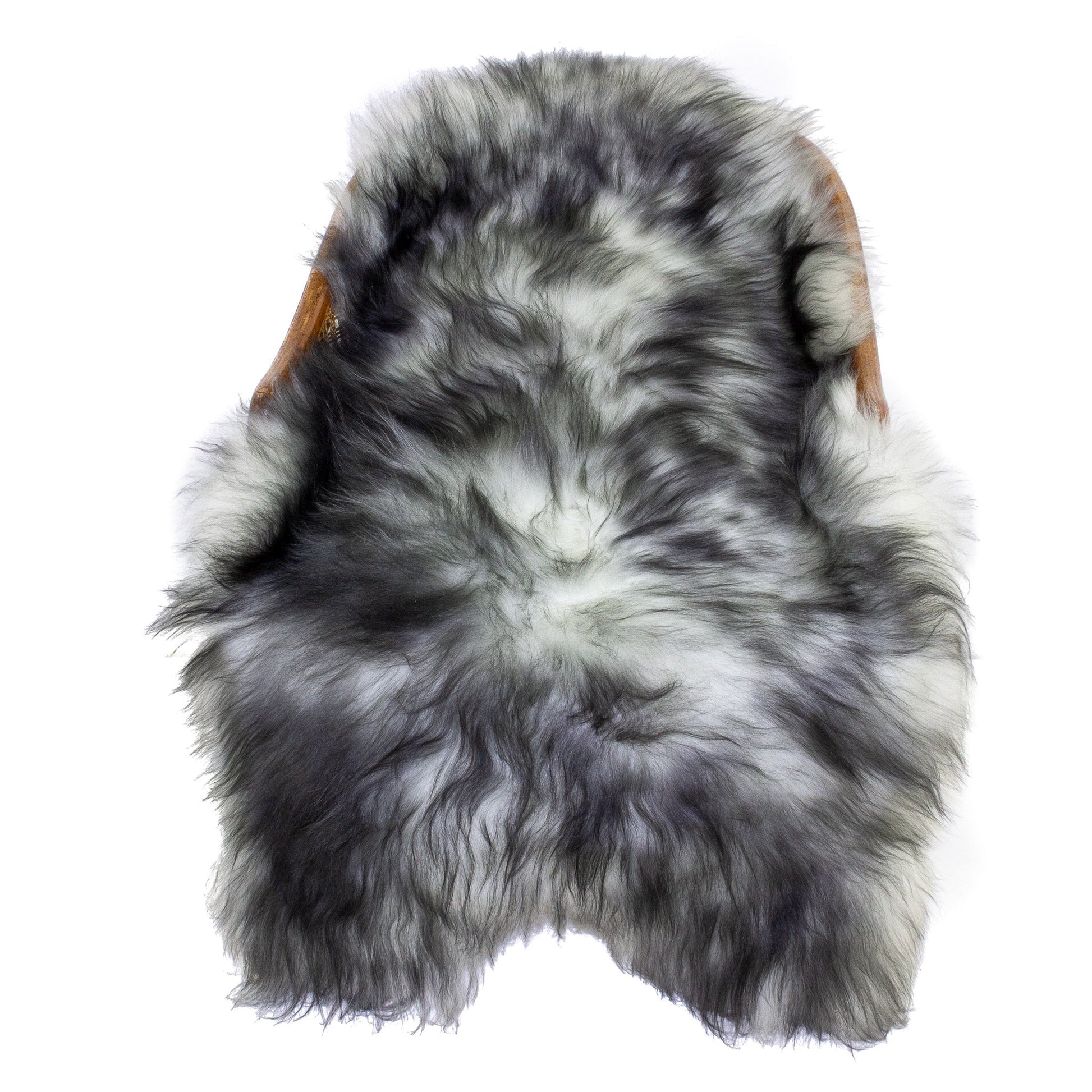 White w Black Dyed Tips Icelandic Sheepskin