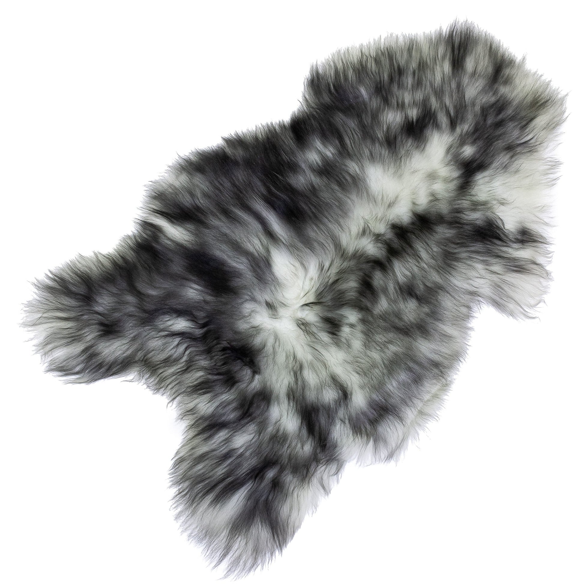 White w Black Dyed Tips Icelandic Sheepskin