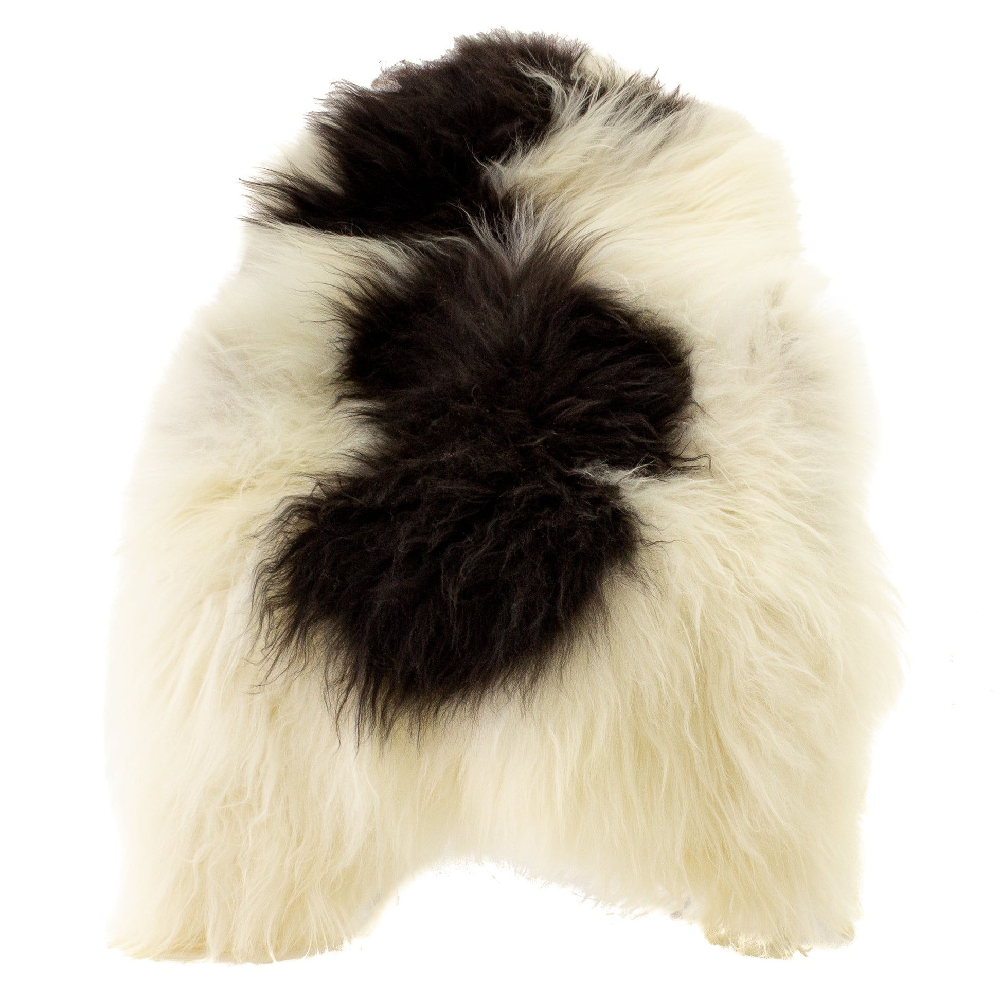 White w Black Spots Icelandic Sheepskin