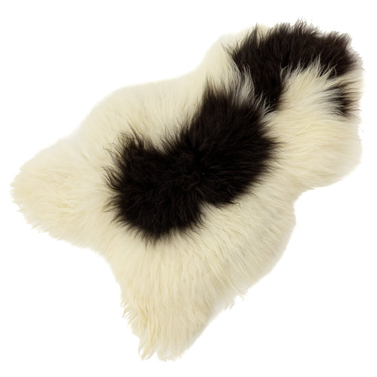 White w Black Spots Icelandic Sheepskin