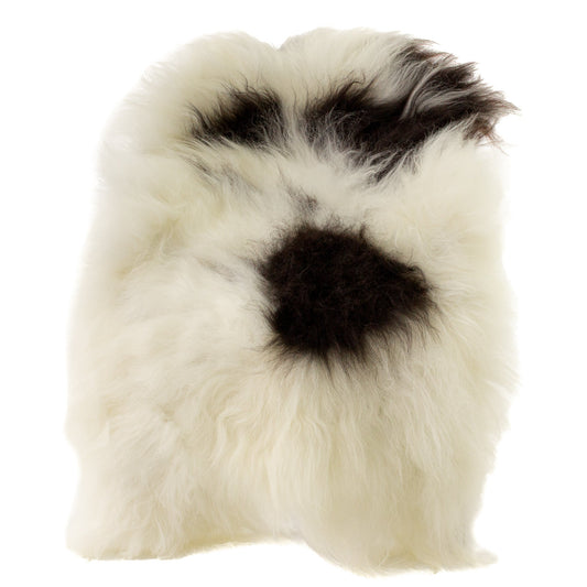 White w Black Spots Icelandic Sheepskin