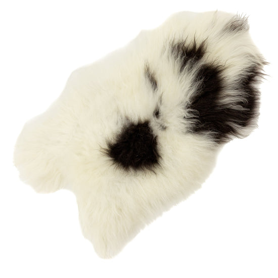 White w Black Spots Icelandic Sheepskin