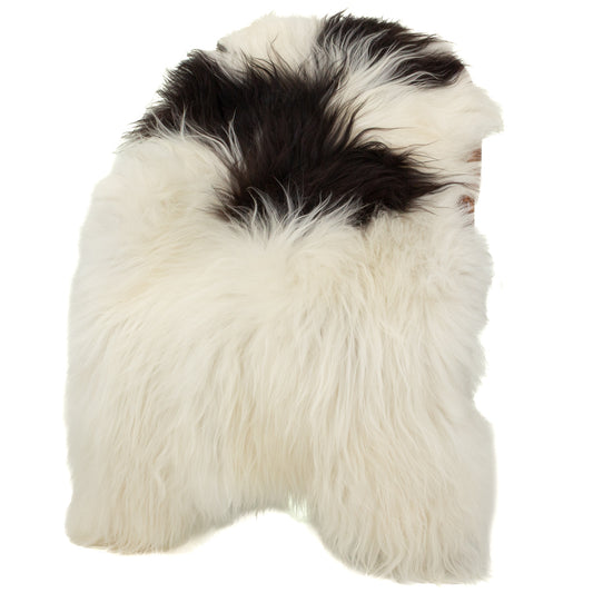 White w Black Spots Icelandic Sheepskin
