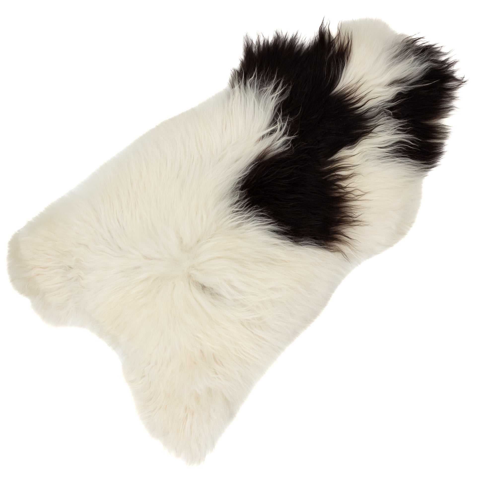 White w Black Spots Icelandic Sheepskin Rug