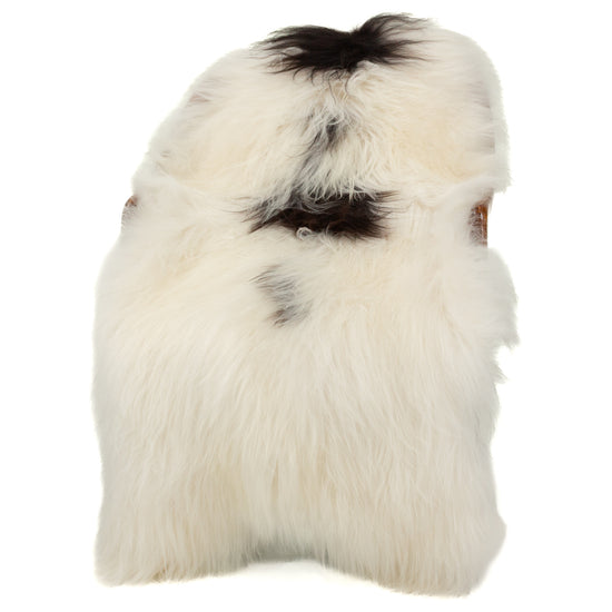 White w Black Spots Icelandic Sheepskin