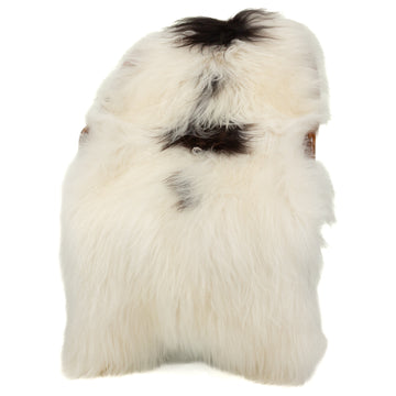 White w Black Spots Icelandic Sheepskin