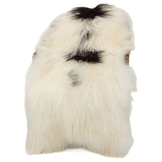White w Black Spots Icelandic Sheepskin