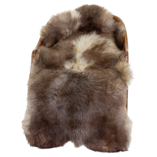 White Brown Gray Mix Medium Wool Swedish Sheepskin