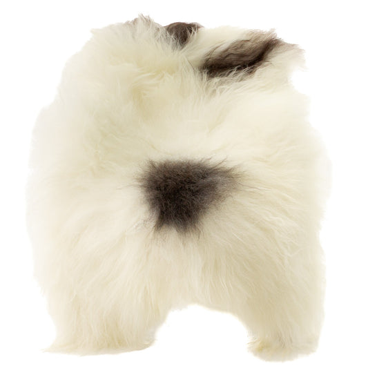 White w Dark Gray Spots Icelandic Sheepskin