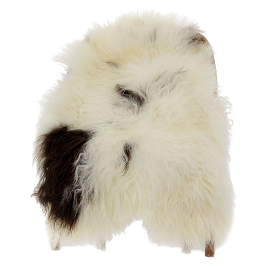 White w Dark Spots Icelandic Sheepskin