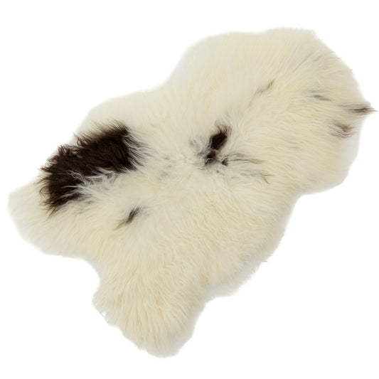 White w Dark Spots Icelandic Sheepskin