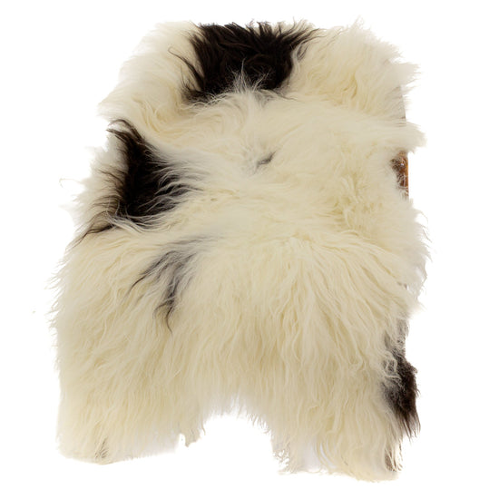 White w Dark Spots Icelandic Sheepskin