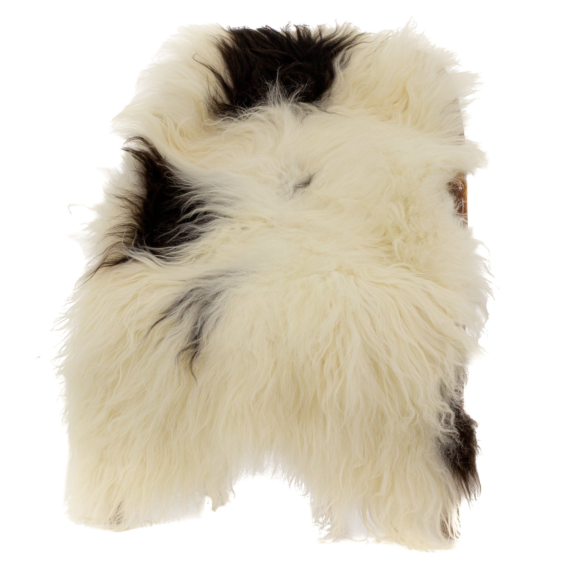 White w Dark Spots Icelandic Sheepskin