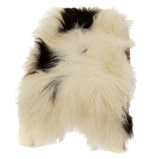 White w Dark Spots Icelandic Sheepskin