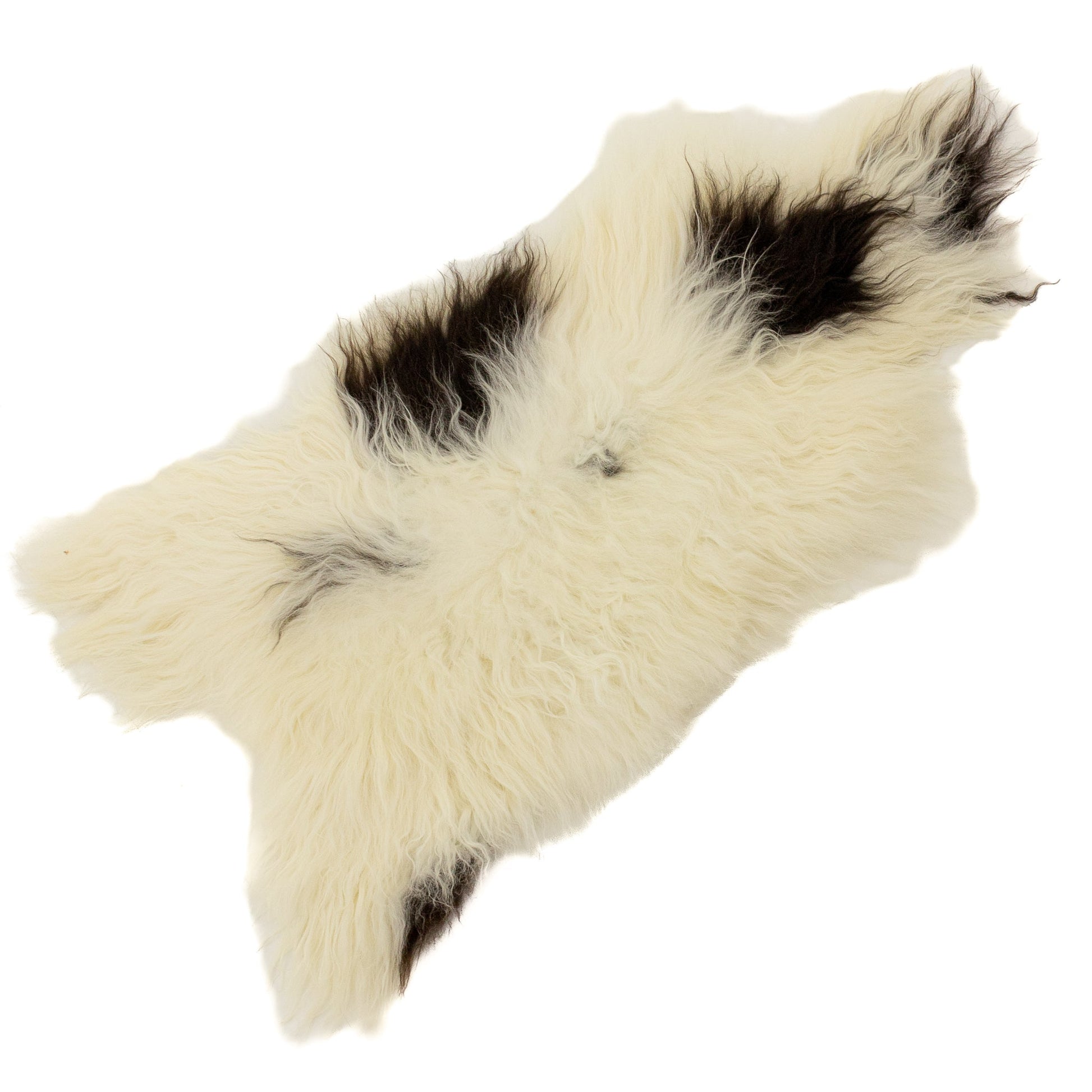 White w Dark Spots Icelandic Sheepskin