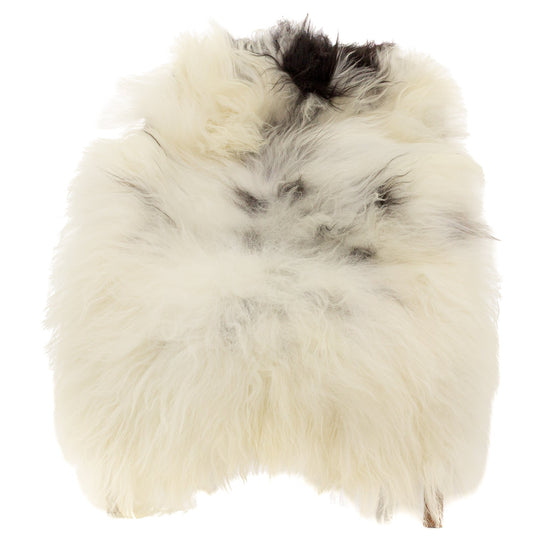 White w Gray and Black Icelandic Sheepskin