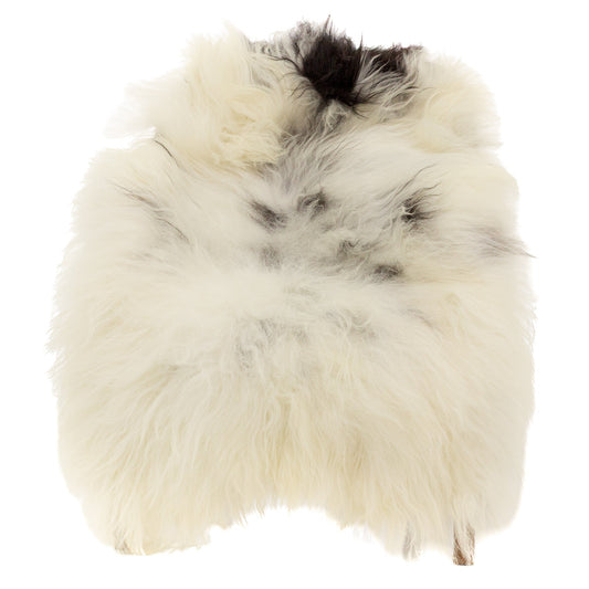 White w Gray and Black Icelandic Sheepskin