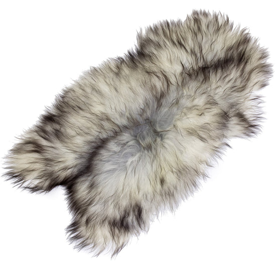 White Gray Black Mix Icelandic Sheepskin