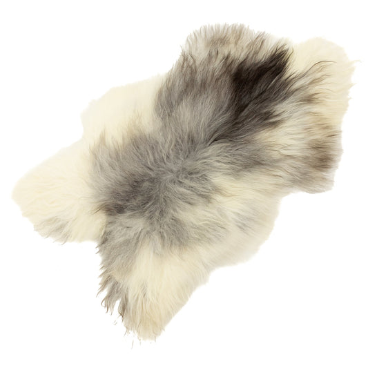 White w Gray Icelandic Sheepskin