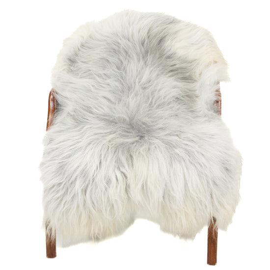 White Gray Mix Icelandic Sheepskin