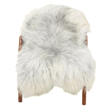 White Gray Mix Icelandic Sheepskin