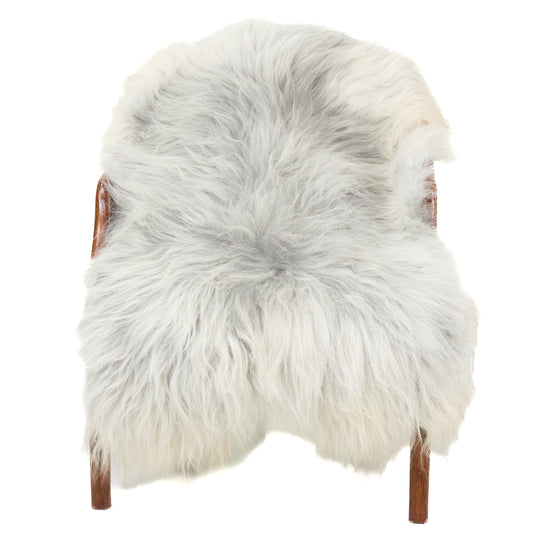 White Gray Mix Icelandic Sheepskin