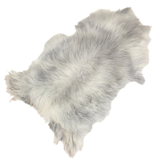 Silver White Gray Icelandic Sheepskin Rug