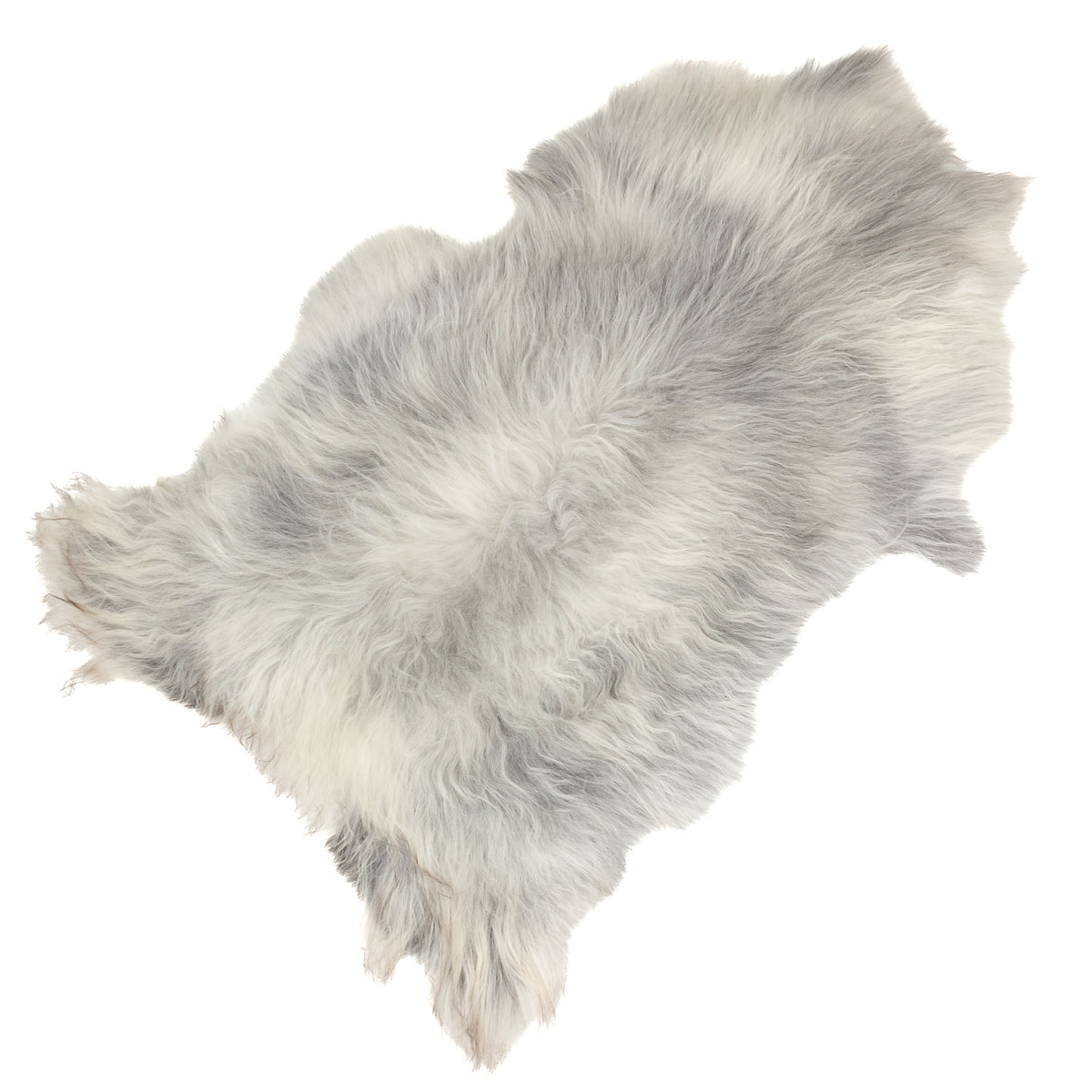 Silver White Gray Icelandic Sheepskin Rug