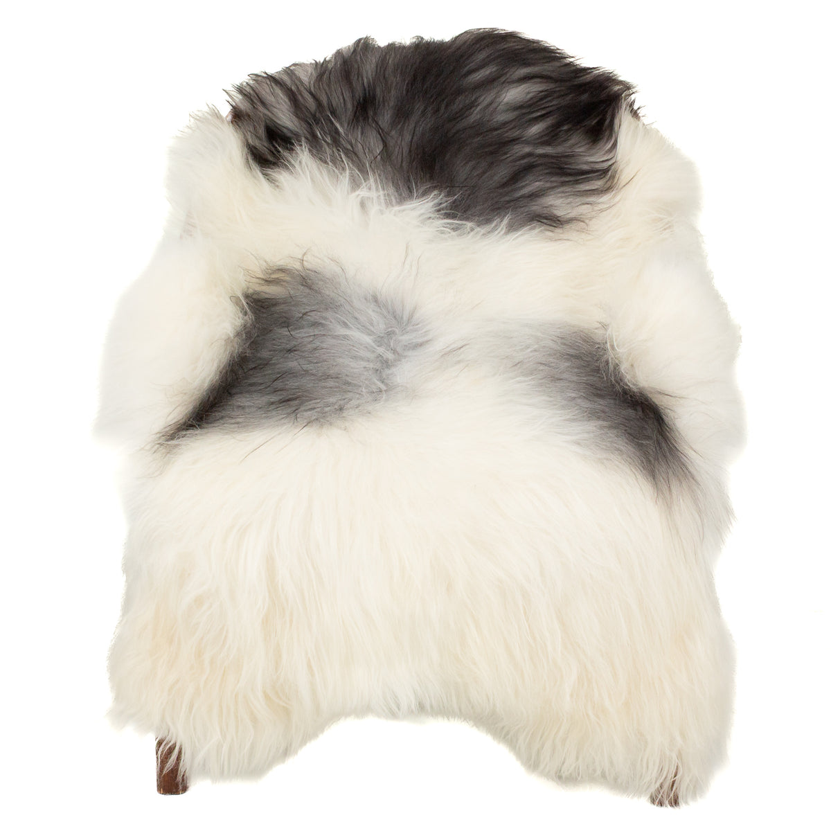White w Gray Spots Icelandic Sheepskin