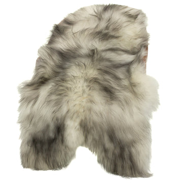 White w Lighter Black Dyed Tips Icelandic Sheepskin