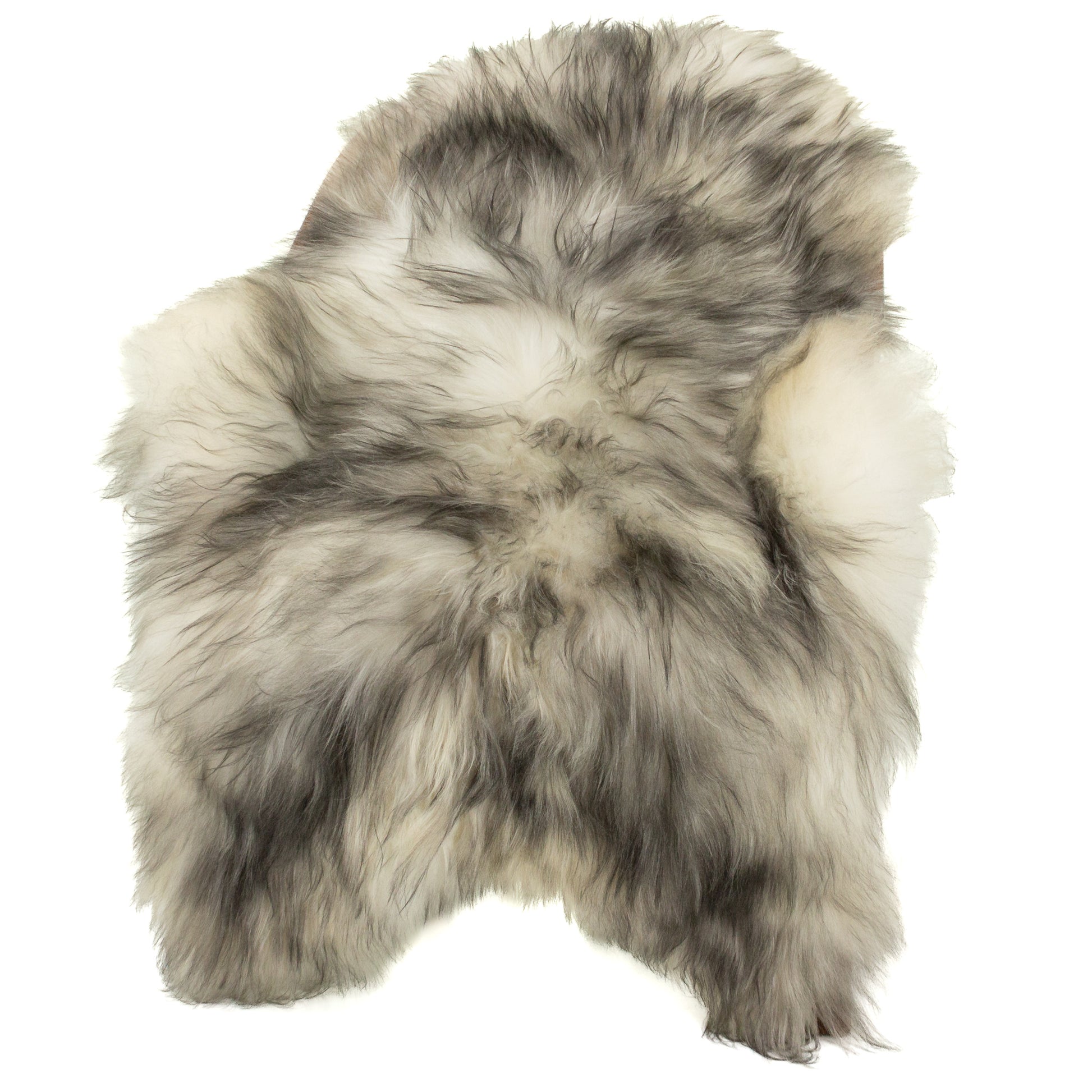 White w Lighter Black Dyed Tips Icelandic Sheepskin