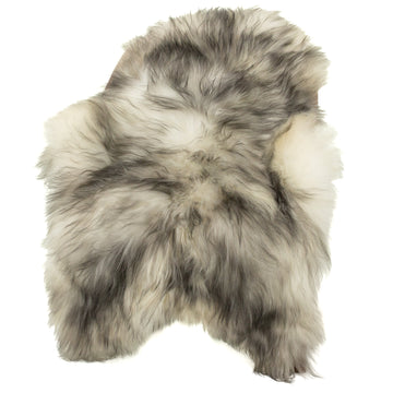 White w Lighter Black Dyed Tips Icelandic Sheepskin