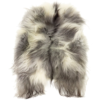 White w Natural Gray Icelandic Sheepskin