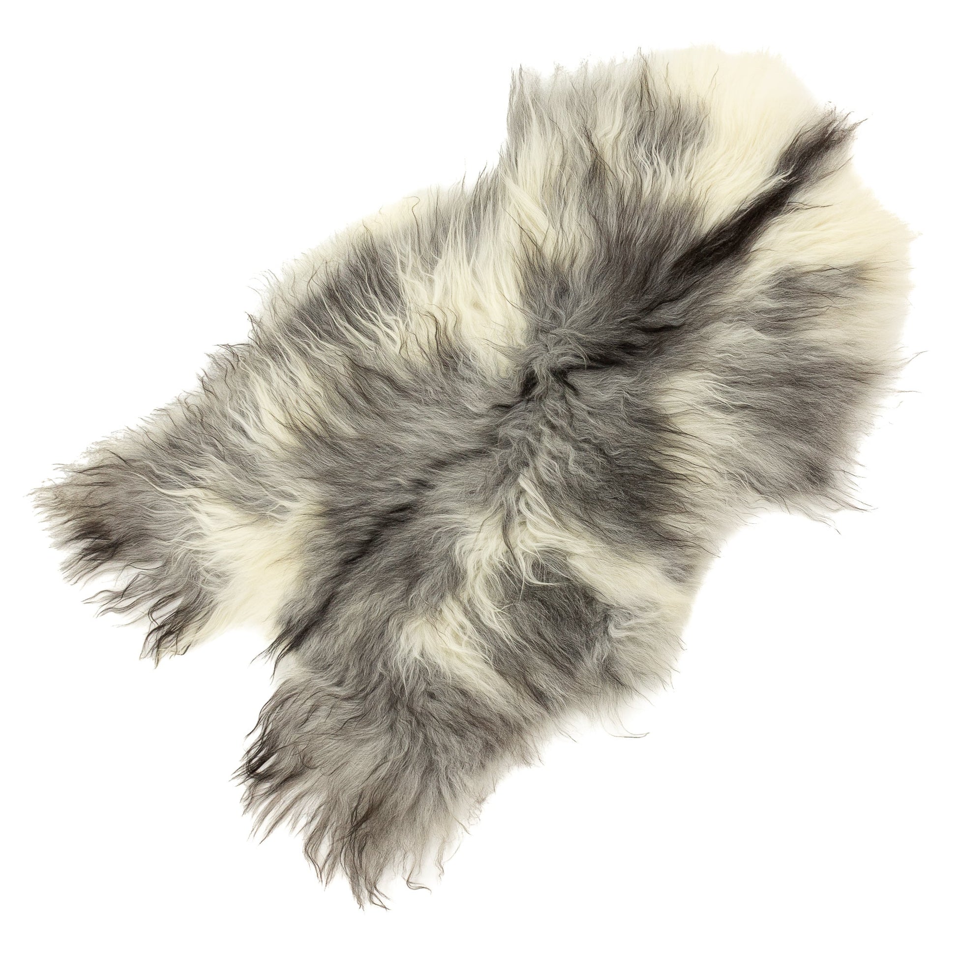 White w Natural Gray Icelandic Sheepskin