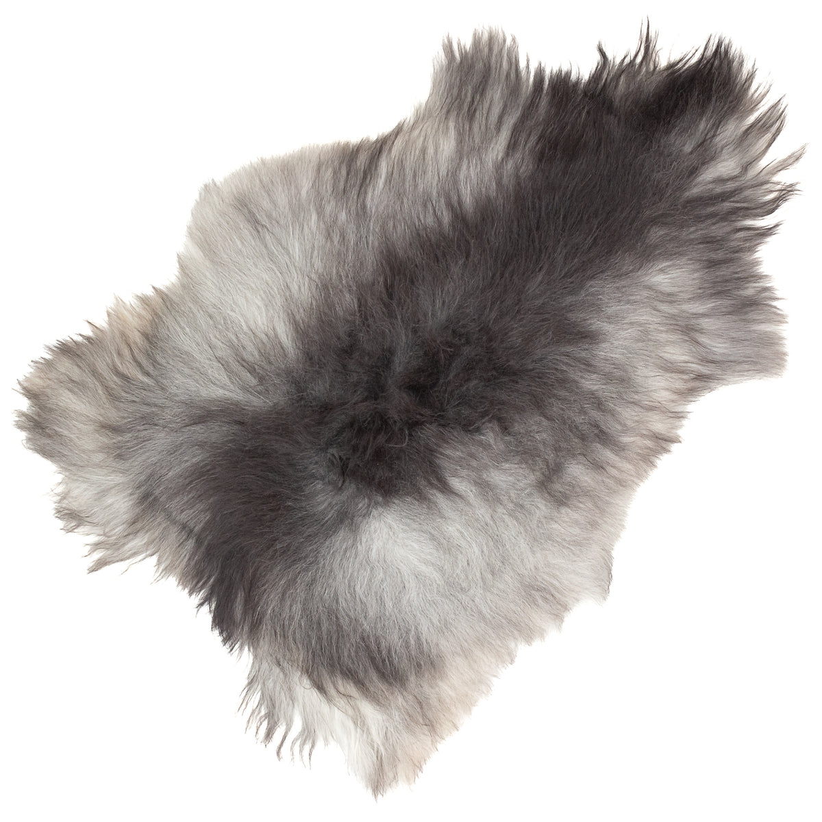 Wide Black Gray Mix Icelandic Sheepskin Rug