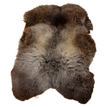 Wide Thick Cushy Brown w Gray Sheepskin