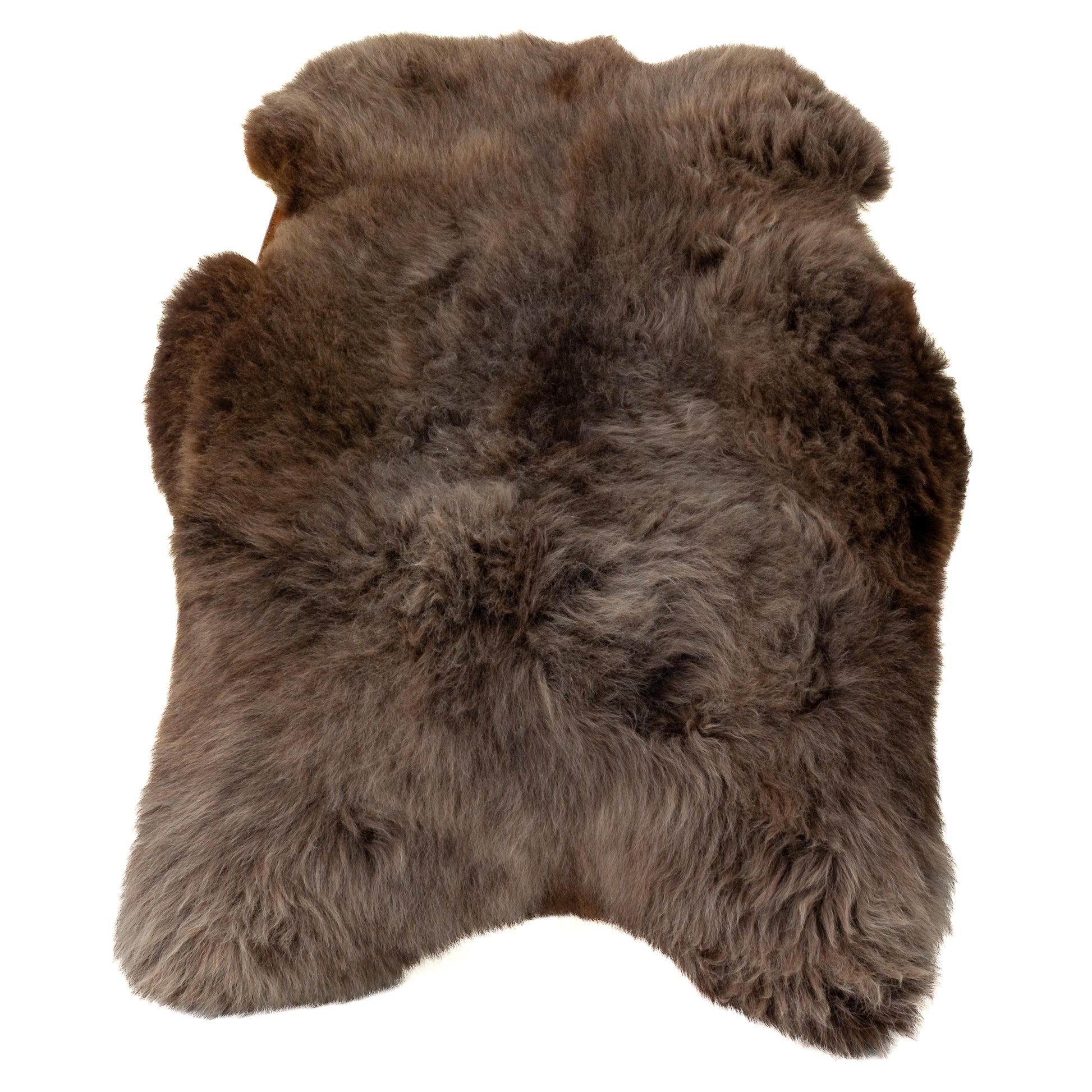 Wide Thick Cushy Brown White Mix Sheepskin